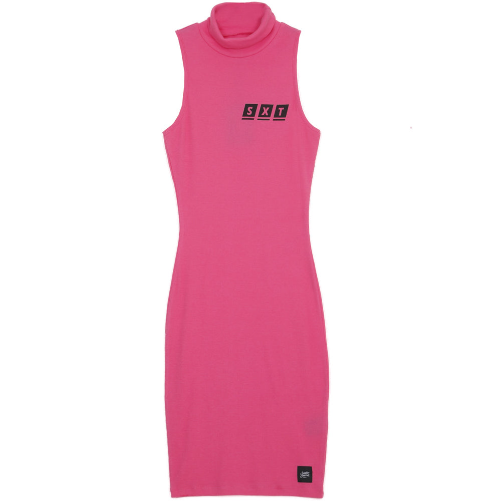 Sixth June - Robe col montant SXT rose fluo